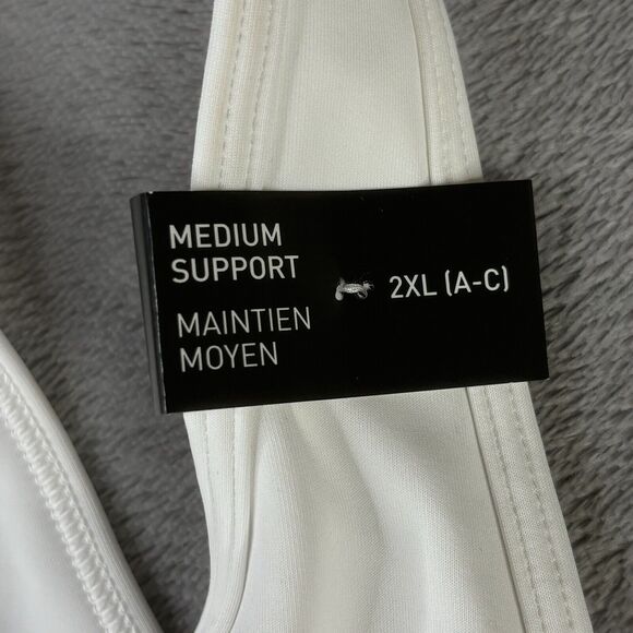 Adidas Sports Bra Womens Plus 2X White‎ PowerReact Train Medium-Support Bra new - Picture 9 of 11